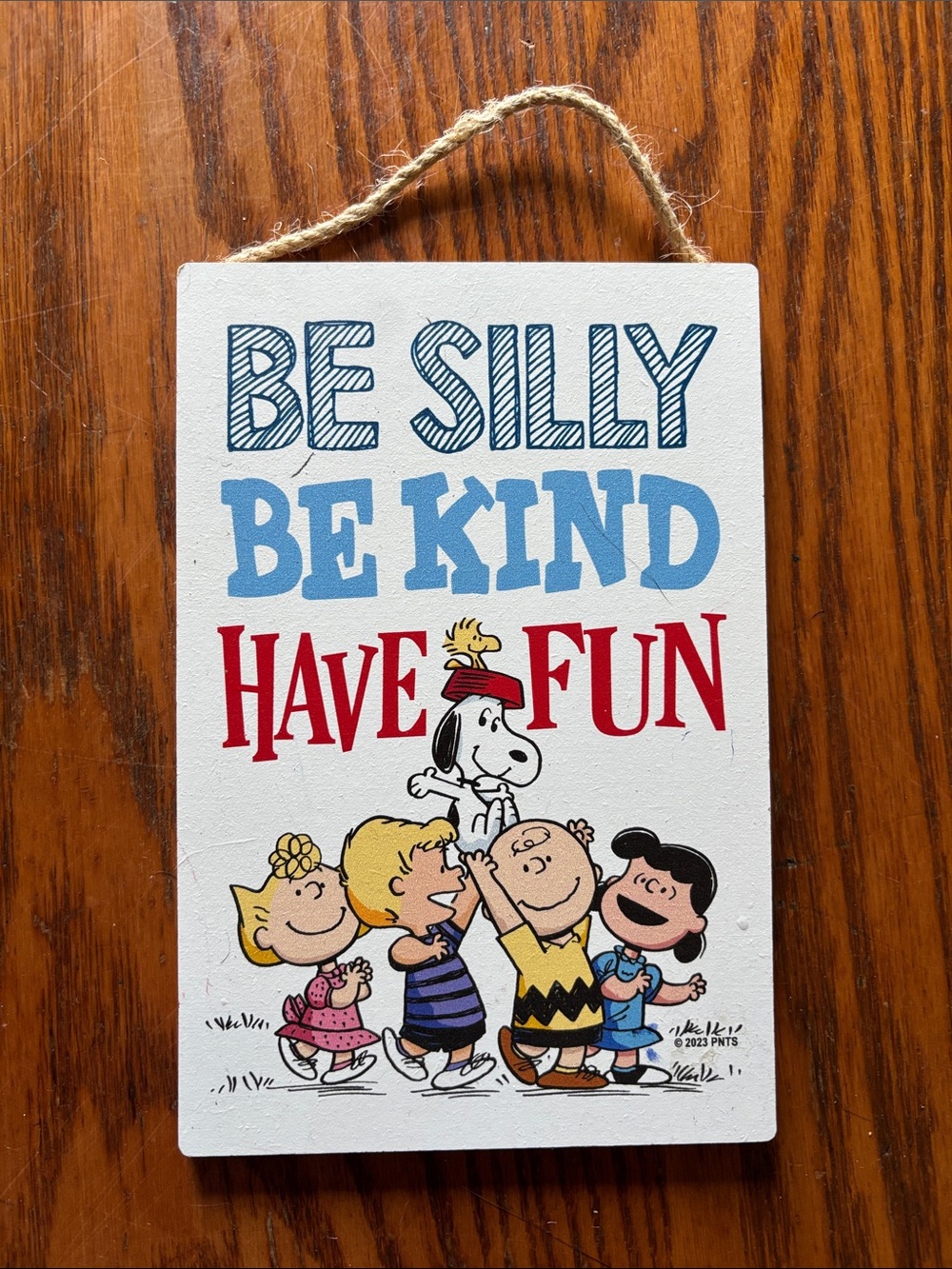 Open Road Brands Peanuts Gang Be Silly Be Kind Have Fun Hanging Wood Wall Decor